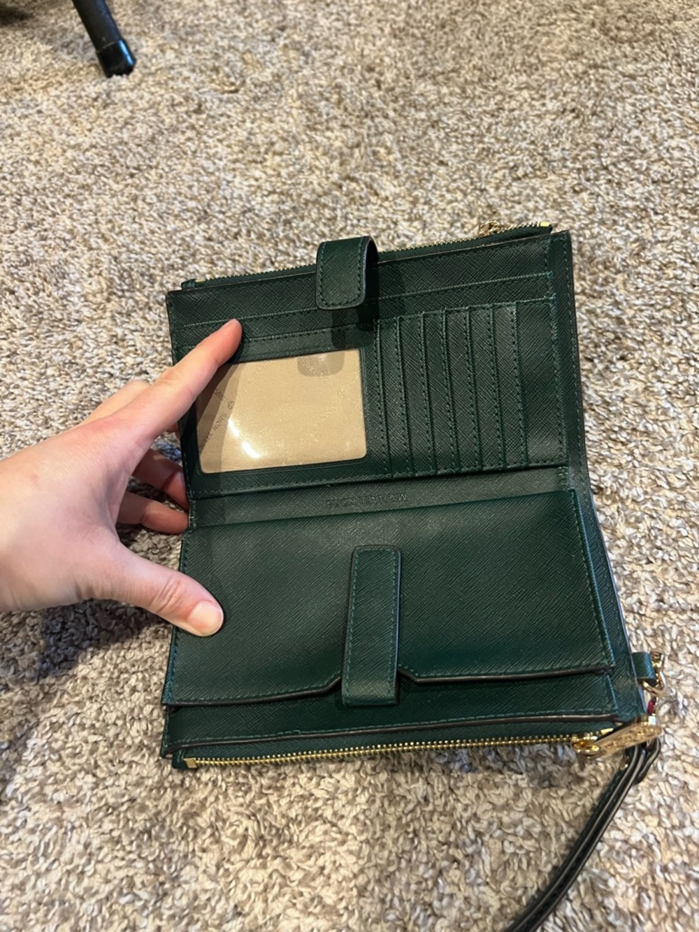Michael Kors Dark Green Saffiano Wristlet - Picture 4 of 6